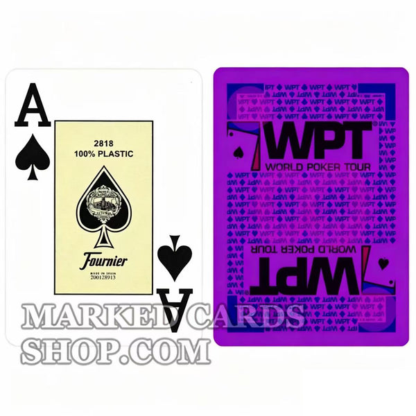 Пластиковые покерные синие карты Fournier WPT со светящейся маркировкой