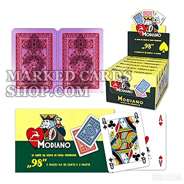 Маркированные игральные карты Модиано №98 с индексом покерного размера, 4 очка