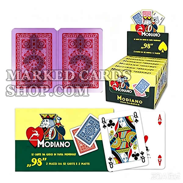 Маркированные игральные карты Модиано №98 с индексом покерного размера, 4 очка